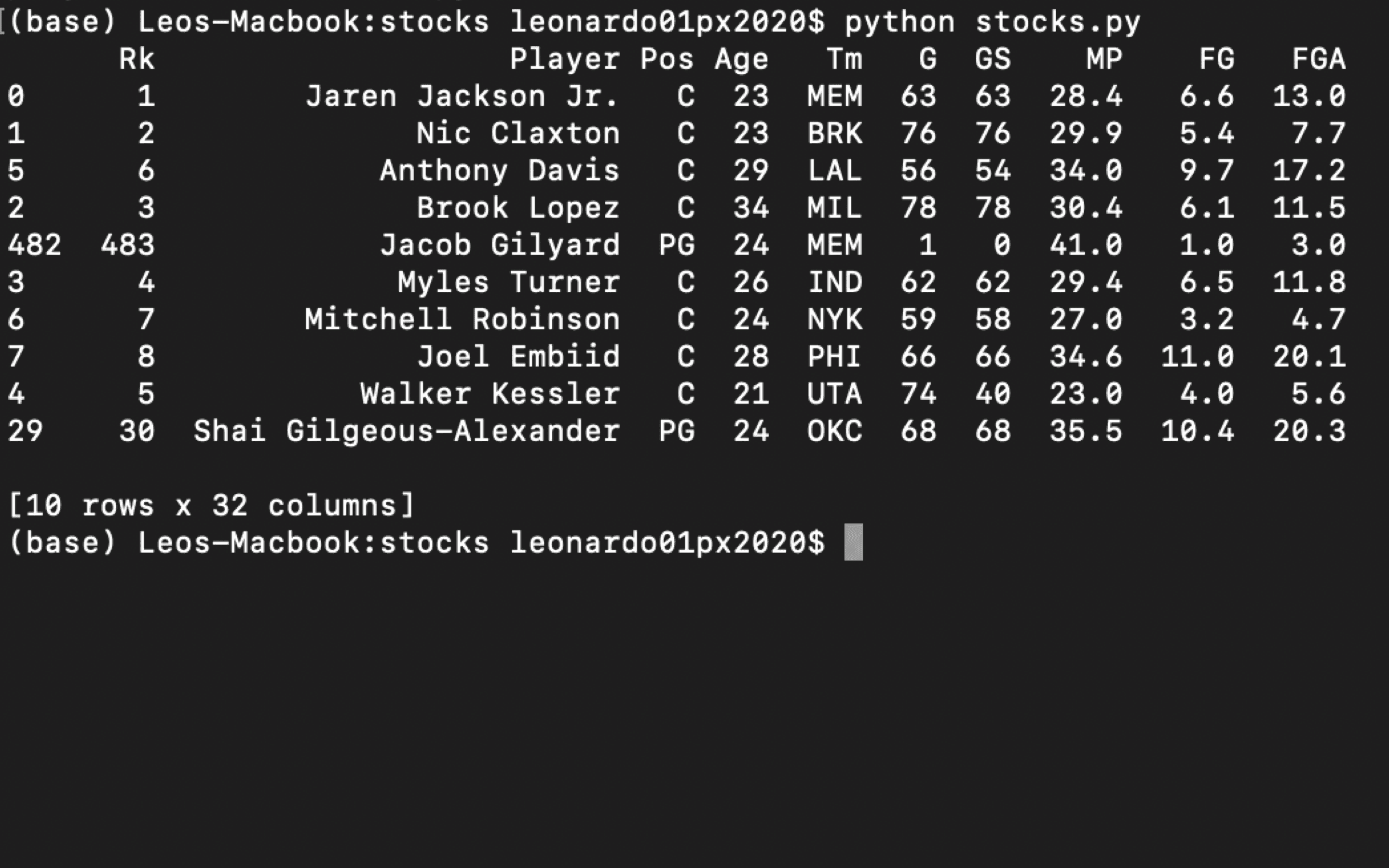 Stocks = Steals + Blocks